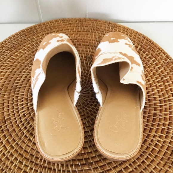 Crown Vintage Galiena Mule Slide Ons Size 7 M Cow Hair - Picture 3 of 4